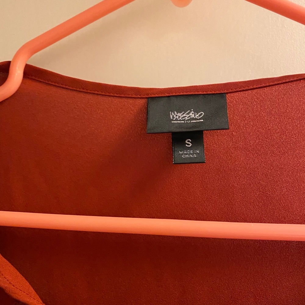 Burnt Orange Embroidered Blouse